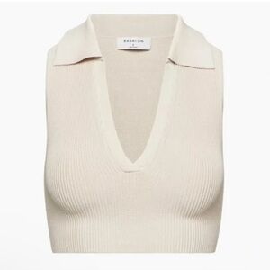 Babaton Cream Sleeveless Knit Top